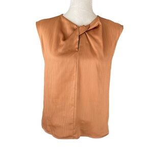 Nine West Women’s Twist Neckline Top Blouse Size XS Satin Sleeveless Versatile